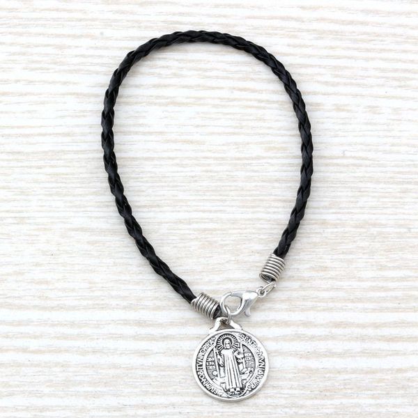 50pcs /lots europe and america black leather bracelet round antique silver alloy benedict medal charms bracelet b-59, Golden;silver
50pcs /lots europe and america black leather bracelet round antique silver alloy benedict medal charms bracelet b-59, Golden;silver