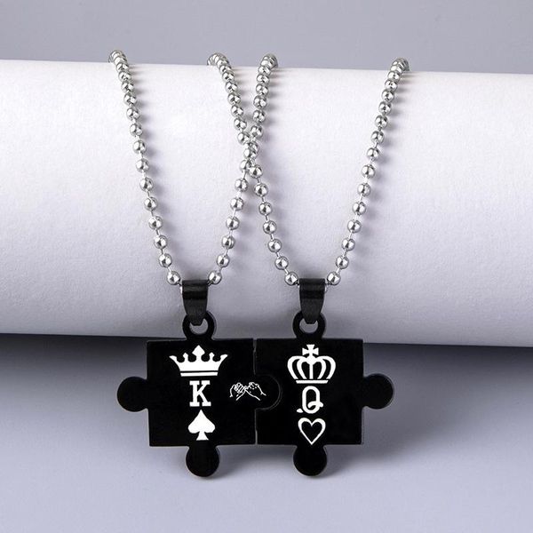 chains couples jewelry stainless steel link chain necklace king and queen crown puzzle piece poker k q pendants necklaces, Silver
chains couples jewelry stainless steel link chain necklace king and queen crown puzzle piece poker k q pendants necklaces, Silver
