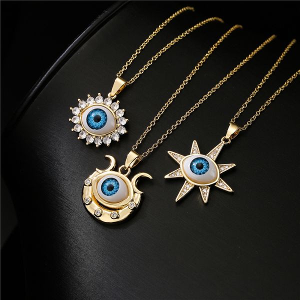 ins style lucky womens copper 3d evil eye pendant necklace 18k gold chain zirconia jewelry, Silver
ins style lucky womens copper 3d evil eye pendant necklace 18k gold chain zirconia jewelry, Silver