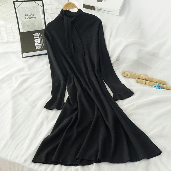 casual dresses women sweater dress autumn winter clothes 2021 fashion ruffle long sleeve knitted knee length, Black;gray
casual dresses women sweater dress autumn winter clothes 2021 fashion ruffle long sleeve knitted knee length, Black;gray