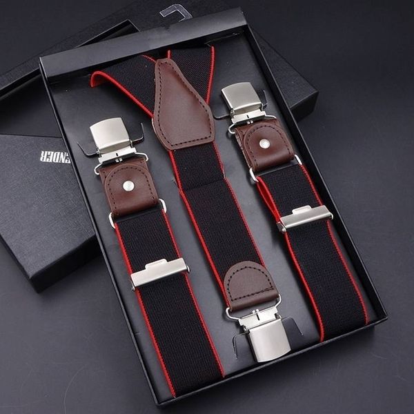 63 colors men's suspenders 3/6 clips braces leather suspensor adjustable belt strap bretelles vintage mens suspender for skirt t200602, Black;white
63 colors men's suspenders 3/6 clips braces leather suspensor adjustable belt strap bretelles vintage mens suspender for skirt t200602, Black;white