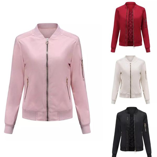 women's jackets korean fashion jacket for women 2021 baseball spring autumn solid bomber ladies zipper female clothes, Black;brown
women's jackets korean fashion jacket for women 2021 baseball spring autumn solid bomber ladies zipper female clothes, Black;brown