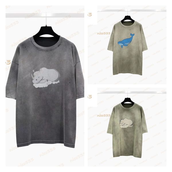 high-quality mens t shirt spring and summer paris little rhinoceros whale cement gray animal pattern made of old washed holes for men women, White;black
high-quality mens t shirt spring and summer paris little rhinoceros whale cement gray animal pattern made of old washed holes for men women, White;black