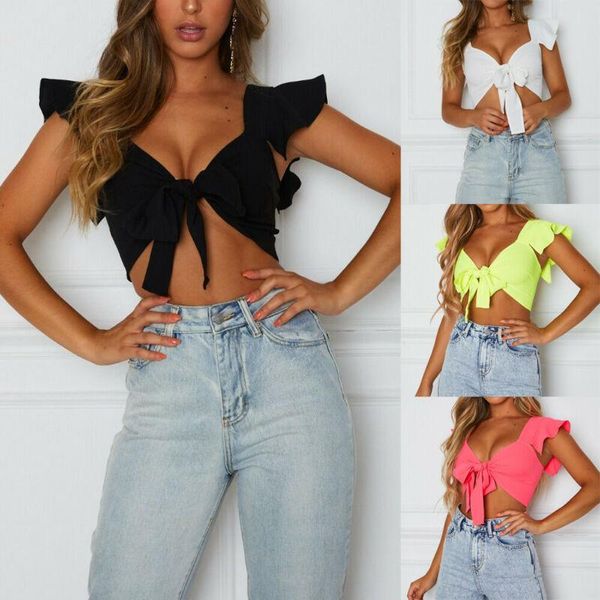 women's t-shirt 2021 women bowknot bow tie front crop sleeveless solid beach shirt wrapped base cami summer slim, White
women's t-shirt 2021 women bowknot bow tie front crop sleeveless solid beach shirt wrapped base cami summer slim, White