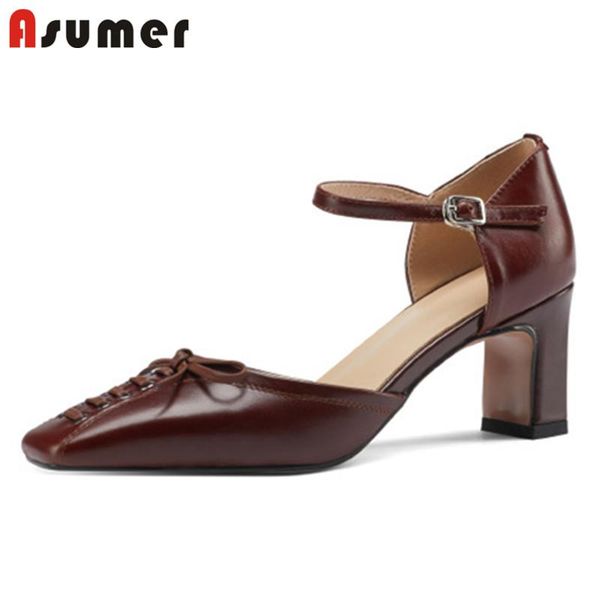 asumer full genuine leather shoes 2021 women pumps square toe buckle cross tied single shoes thick heel casual woman, Black
asumer full genuine leather shoes 2021 women pumps square toe buckle cross tied single shoes thick heel casual woman, Black