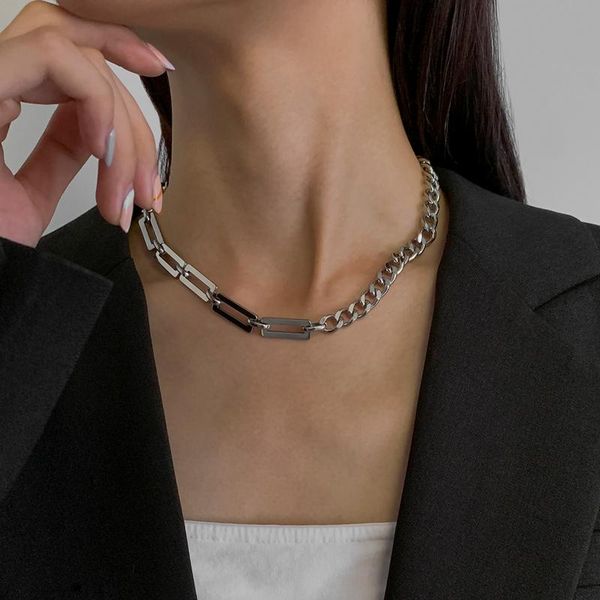 chains ingesight.z hip hop rock titanium steel choker necklace vintage asymmetrical geometric link chain short collar necklaces jewelry, Silver
chains ingesight.z hip hop rock titanium steel choker necklace vintage asymmetrical geometric link chain short collar necklaces jewelry, Silver