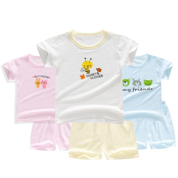 children's short-sleeved clothes shorts slub cotton set summer pajamas baby t-shirt thin pure cotton half sleeve, White
children's short-sleeved clothes shorts slub cotton set summer pajamas baby t-shirt thin pure cotton half sleeve, White