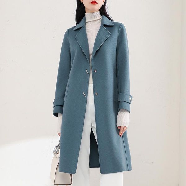 women's wool & blends double sided cashmere coat autumn and winter 2021 high-end high-grade felt tweed 21-36, Black
women's wool & blends double sided cashmere coat autumn and winter 2021 high-end high-grade felt tweed 21-36, Black