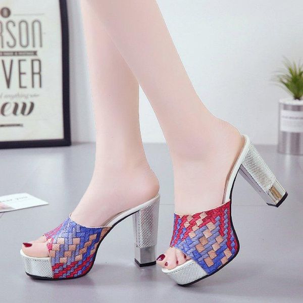 sandals fish mouth high heel slippers female thick handmade shoes zapatos de mujer, Black
sandals fish mouth high heel slippers female thick handmade shoes zapatos de mujer, Black