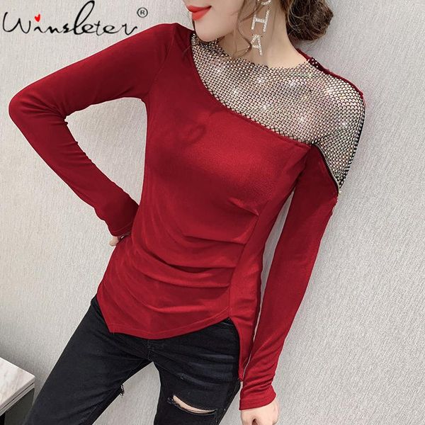 spring fall korean style t-shirt fashion irregularity drape zipper shiny diamonds patchwork ropa mujer tees t00908a, White
spring fall korean style t-shirt fashion irregularity drape zipper shiny diamonds patchwork ropa mujer tees t00908a, White