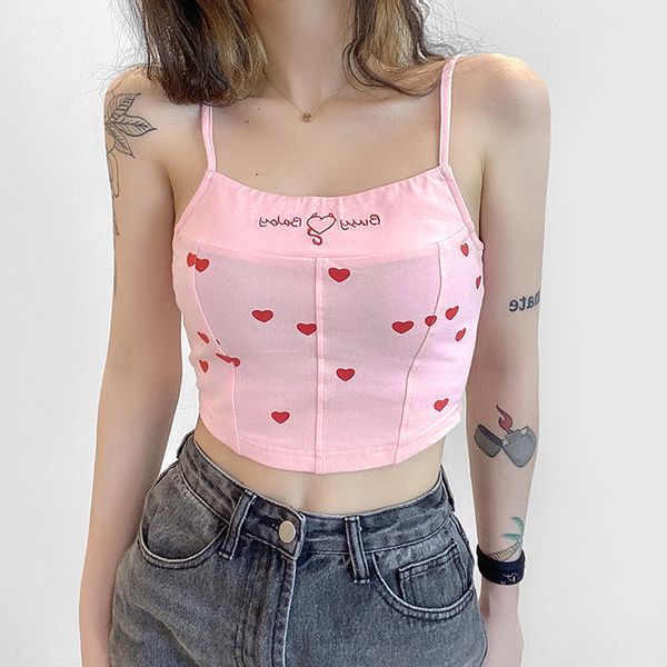 2021 new arrivals summer fashion spaghetti strap print heart pink bodycon high street women camis, White
2021 new arrivals summer fashion spaghetti strap print heart pink bodycon high street women camis, White
