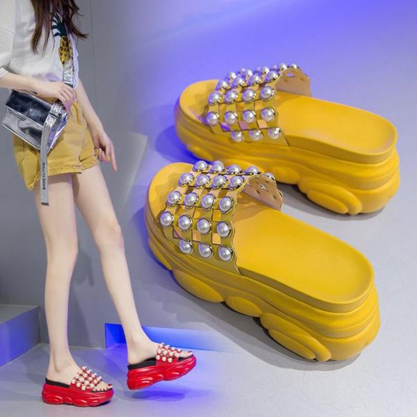 slippers fashion platform women round toe super high heels female casual red house shoes woman yellow wedges slides, Black
slippers fashion platform women round toe super high heels female casual red house shoes woman yellow wedges slides, Black