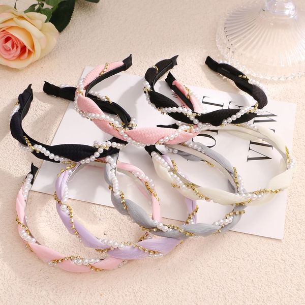 fashion ribbon twisted hairband pearl crystal mesh winding women girls hair bands headdress hair accessories jewelry, Silver
fashion ribbon twisted hairband pearl crystal mesh winding women girls hair bands headdress hair accessories jewelry, Silver