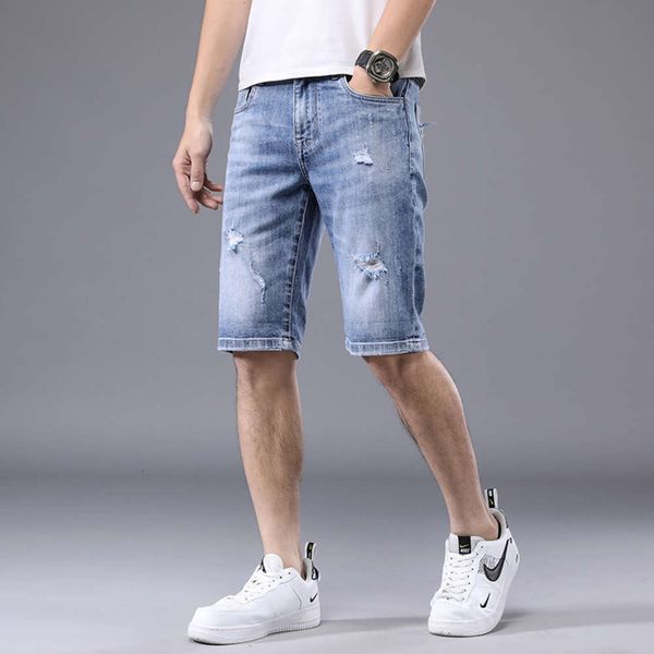 summer light color denim shorts men's fashion brand hole casual cool pants youth versatile capris trend, Blue
summer light color denim shorts men's fashion brand hole casual cool pants youth versatile capris trend, Blue