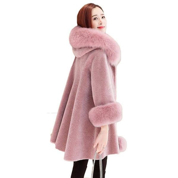 2021 new women winter with hood big gulp in natural fox skin loose coats lady casual true sheep cough jacket j89 c1f6, Black
2021 new women winter with hood big gulp in natural fox skin loose coats lady casual true sheep cough jacket j89 c1f6, Black
