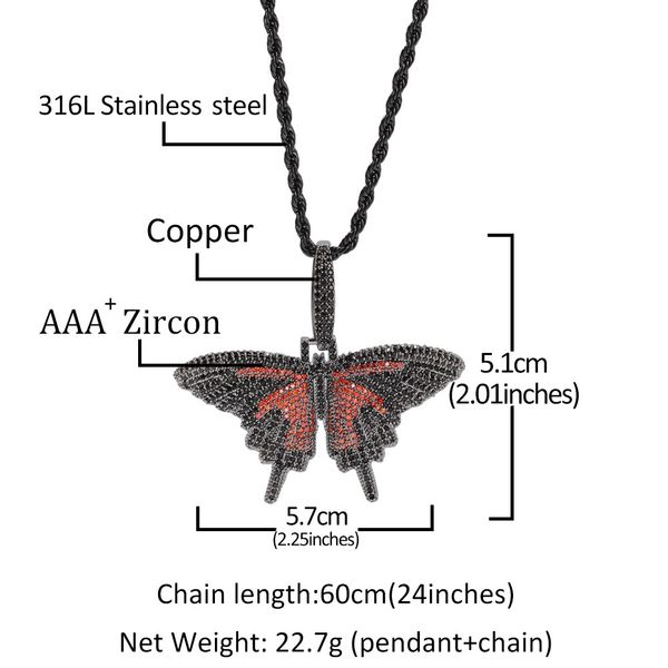 full cz diamond small color butterfly pendant necklace ins hip hop necklace for men and women, Silver
full cz diamond small color butterfly pendant necklace ins hip hop necklace for men and women, Silver