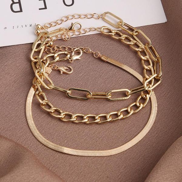 bangle trendy paperclip 3 pcs layering chain bracelet gold color alloy rectangle o-chain link dainty anklet for men women jewelry gifts, Black
bangle trendy paperclip 3 pcs layering chain bracelet gold color alloy rectangle o-chain link dainty anklet for men women jewelry gifts, Black