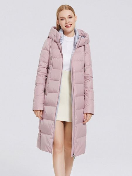 zipper front drawstring detail winter coat 99tb#, Black