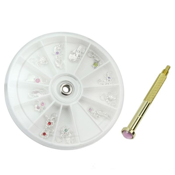 nail art decorations charm piercing hand drill hole pierce tool+24 pendants dangle decoations sticker, Silver;gold
nail art decorations charm piercing hand drill hole pierce tool+24 pendants dangle decoations sticker, Silver;gold