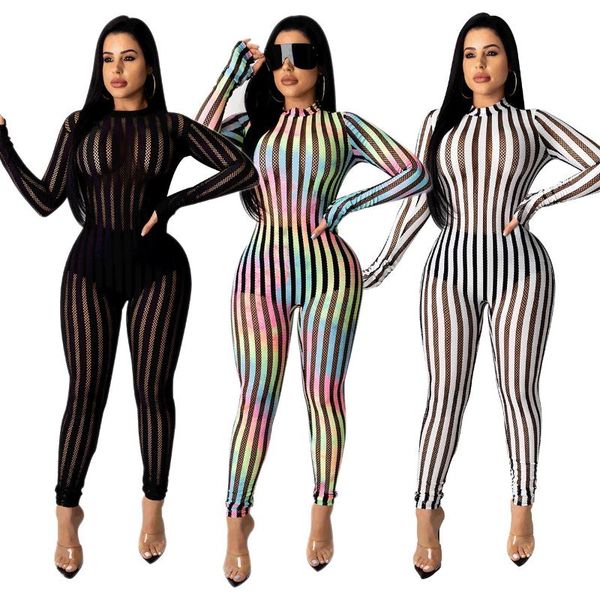 women's jumpsuits & rompers mesh stripe bodycon jumpsuit women bodysuit overalls summer 2021 african long sleeve skinny womens female, Black;white
women's jumpsuits & rompers mesh stripe bodycon jumpsuit women bodysuit overalls summer 2021 african long sleeve skinny womens female, Black;white