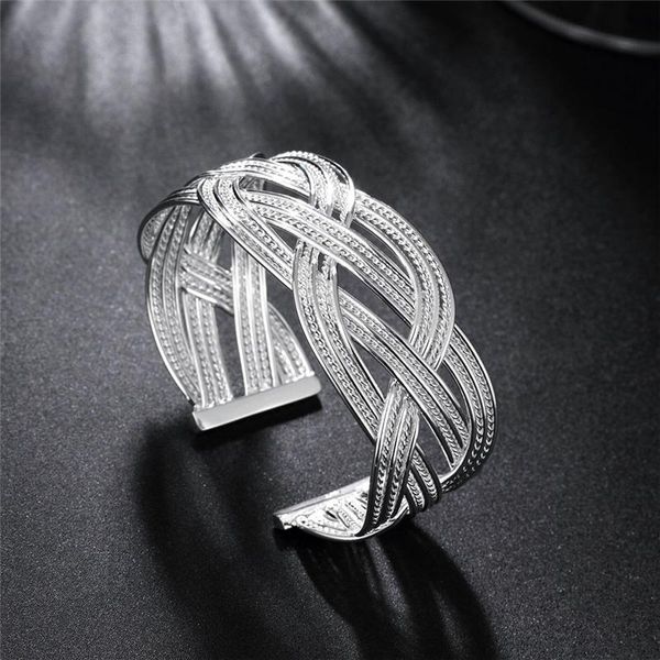 bangle 925 sterling silver interwoven web woman wedding engagement party fashion charm jewelry, Black
bangle 925 sterling silver interwoven web woman wedding engagement party fashion charm jewelry, Black