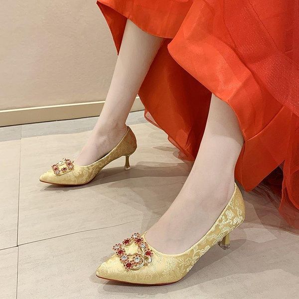 dress shoes wedding women pumps high heels chinese toast red stiletto silk bridal nice, Black
dress shoes wedding women pumps high heels chinese toast red stiletto silk bridal nice, Black