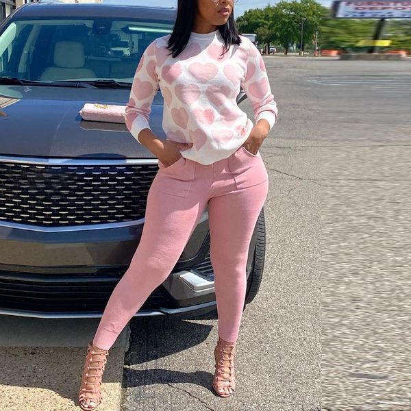 new tracksuit autumn sweet love print 2 peice sets for women long sleeve sweater + high waist double pockets casual tracksuits, White
new tracksuit autumn sweet love print 2 peice sets for women long sleeve sweater + high waist double pockets casual tracksuits, White