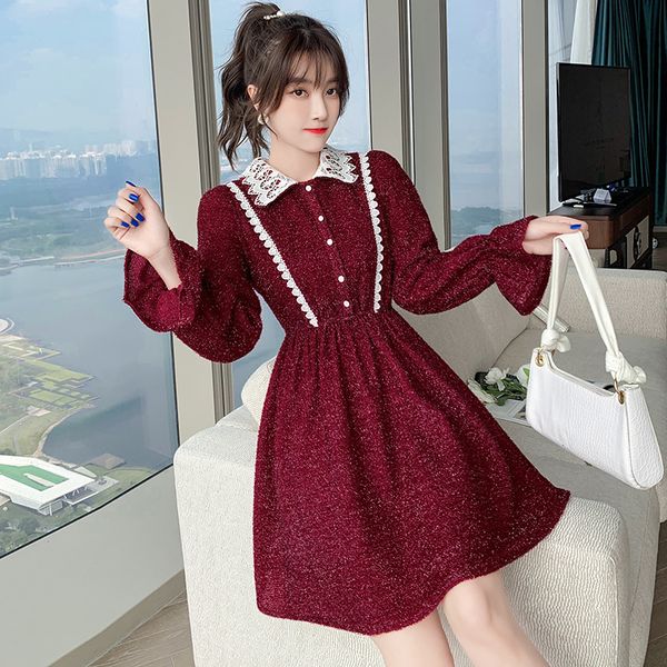 Fashion Women's Clothes 2021 Autumn Winter Temperament Beautiful Lady Harajuku Doll Collar Red Christmas Party Dress 8yeu, Black;gray
Fashion Women's Clothes 2021 Autumn Winter Temperament Beautiful Lady Harajuku Doll Collar Red Christmas Party Dress 8yeu, Black;gray