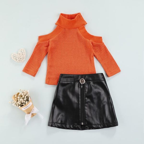 clothing sets 2pcs kids girls autumn winter clothes children off shoulder long sleeve pullover sweater + leather skirts baby outfits, White
clothing sets 2pcs kids girls autumn winter clothes children off shoulder long sleeve pullover sweater + leather skirts baby outfits, White