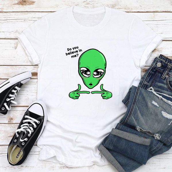 women's t-shirt colored do you believe in me funny green alien with big eyes tee aesthetic science outer space ufo tshirt, White
women's t-shirt colored do you believe in me funny green alien with big eyes tee aesthetic science outer space ufo tshirt, White