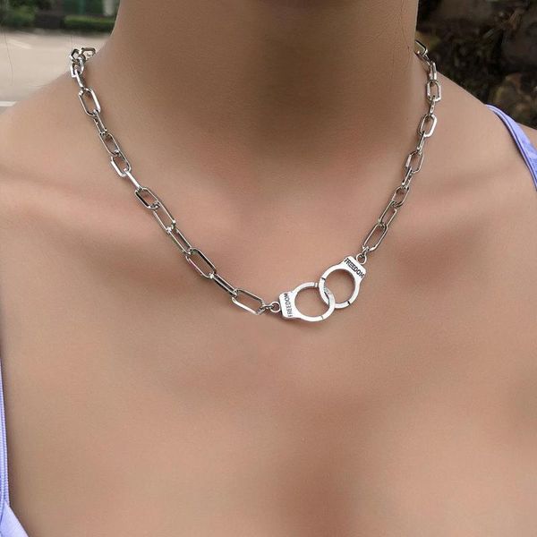 chains fashion statement handcuffs pendant butterfly necklace for women steampunk charm choker necklaces boho jewelry gift, Silver
chains fashion statement handcuffs pendant butterfly necklace for women steampunk charm choker necklaces boho jewelry gift, Silver