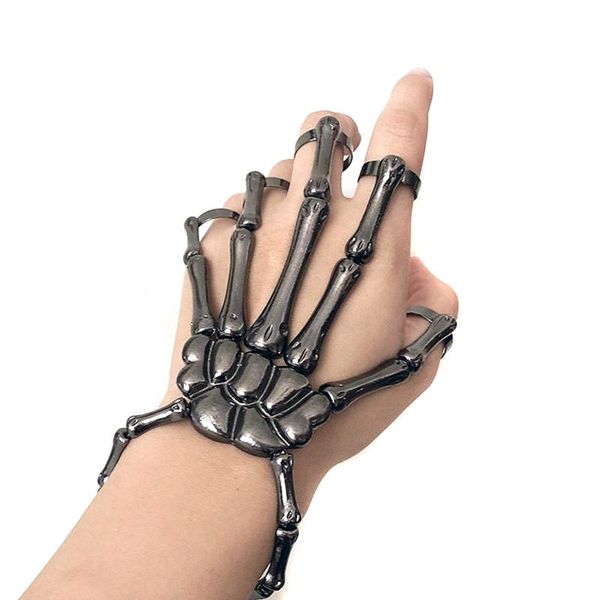 bangle fashion halloween creative skull bone bracelet hand skeleton elastic + rings gothic punk finger jewelry, Black
bangle fashion halloween creative skull bone bracelet hand skeleton elastic + rings gothic punk finger jewelry, Black
