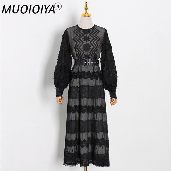 casual dresses vintage long sleeve dress for women black white lace luxury runway designer fashion celebrity maxi vestidos, Black;gray
casual dresses vintage long sleeve dress for women black white lace luxury runway designer fashion celebrity maxi vestidos, Black;gray