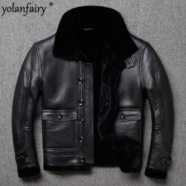 men's leather & faux real fur coat men sheep shearing genuine jacket natural wool for mens clothing plus size casaco 803 yy763, Black
men's leather & faux real fur coat men sheep shearing genuine jacket natural wool for mens clothing plus size casaco 803 yy763, Black