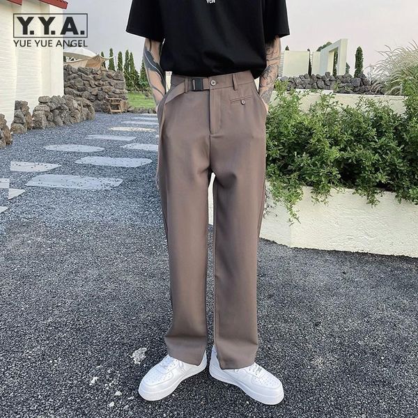 men's pants hip hop high waist straight suit men sashes design korean style solid color casual loose fit fashion summer trousers, Black
men's pants hip hop high waist straight suit men sashes design korean style solid color casual loose fit fashion summer trousers, Black