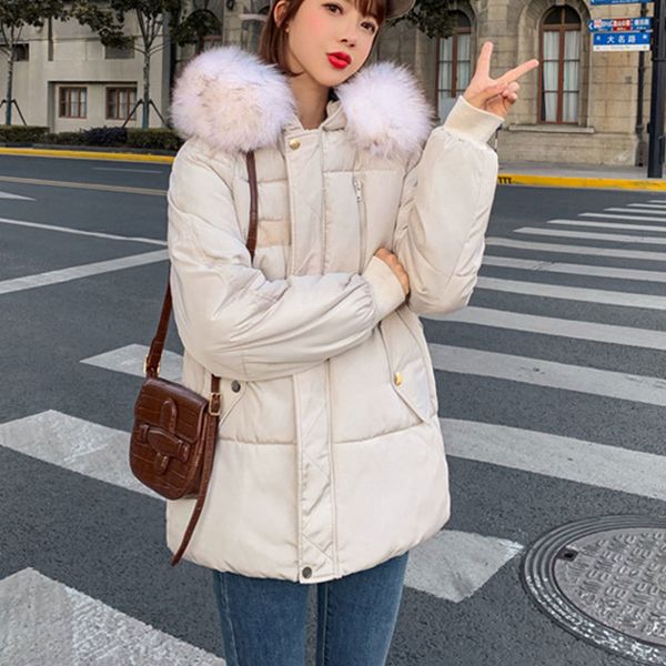 new 2021 winter warm thicken coat elegant fur collar jackets women korean loose parka casual cotton padded coats harajuku jz8d, Black
new 2021 winter warm thicken coat elegant fur collar jackets women korean loose parka casual cotton padded coats harajuku jz8d, Black