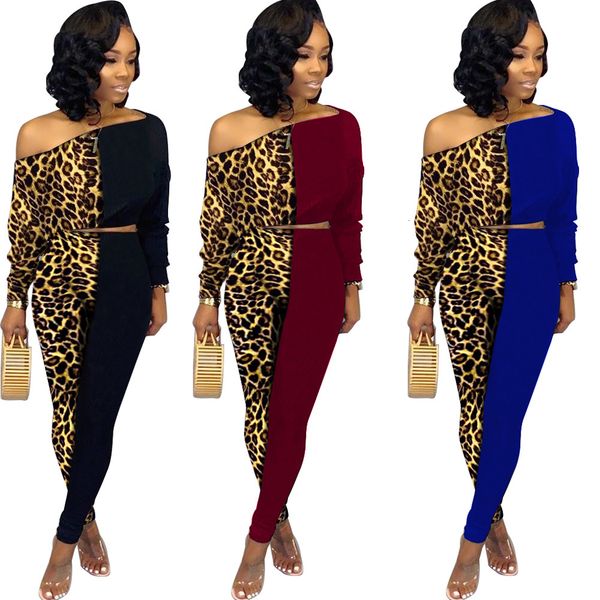 2021 new leopard printting patchwork long sleeve off the shoulder t-shirt and trousers women casual suits office lady 2 piece set shoq, Gray
2021 new leopard printting patchwork long sleeve off the shoulder t-shirt and trousers women casual suits office lady 2 piece set shoq, Gray