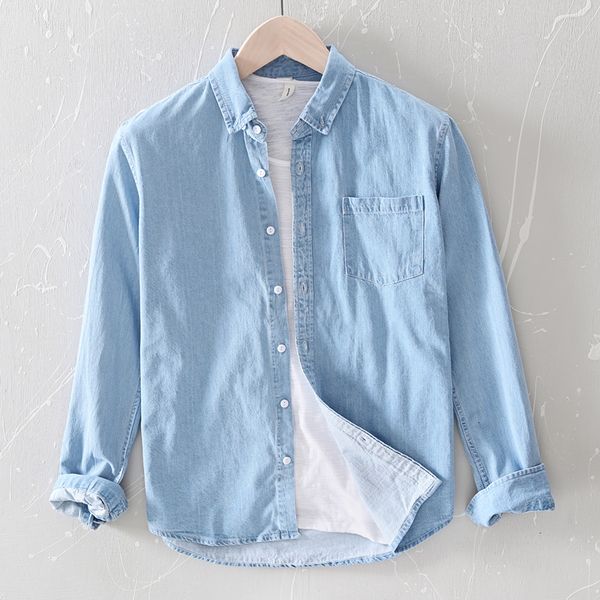 2021 new men's casual denim long sleeve spring cotton brand solid fashion blue shirts for men comfortable shirt mens bh4e, White;black
2021 new men's casual denim long sleeve spring cotton brand solid fashion blue shirts for men comfortable shirt mens bh4e, White;black