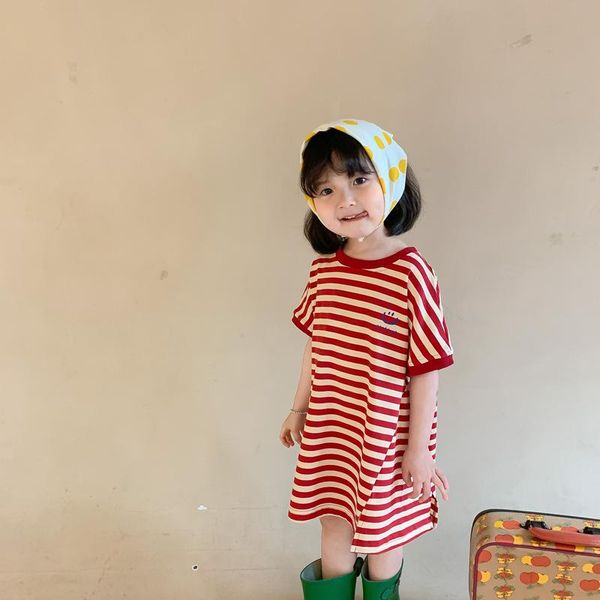 girl's dresses girls' t-shirt dress 2021 summer children's cute england style stripe loose casual straight crew neck kids, Red;yellow
girl's dresses girls' t-shirt dress 2021 summer children's cute england style stripe loose casual straight crew neck kids, Red;yellow