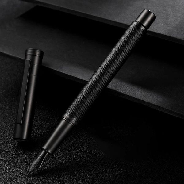 black metal fountain pen titanium black ef/f nib tree texture excellent writing gifts for business office supplies
black metal fountain pen titanium black ef/f nib tree texture excellent writing gifts for business office supplies