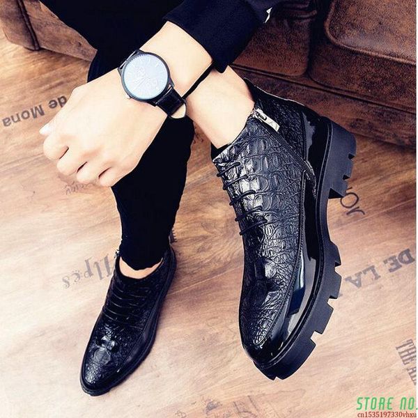 dress shoes male patent leather moccasins high italian formal brogue oxford wedding business boots hjk89, Black
dress shoes male patent leather moccasins high italian formal brogue oxford wedding business boots hjk89, Black