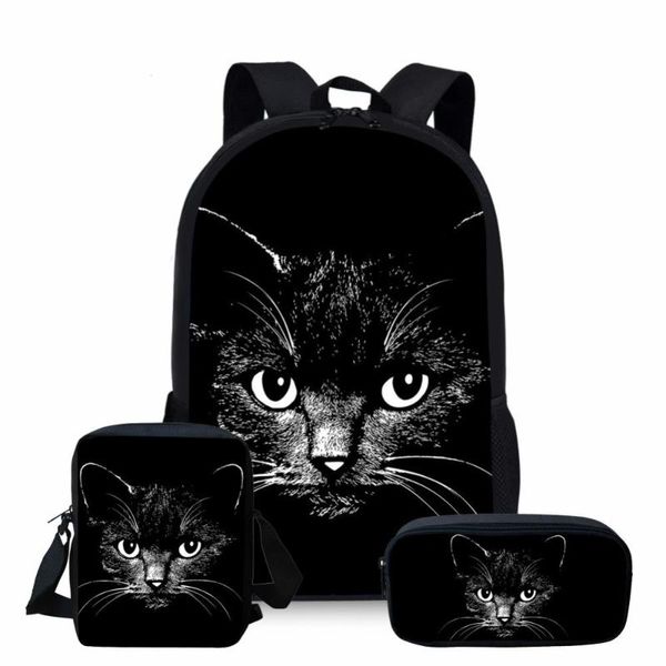 school bags 3pcs/set black cat print backpack for teenage girls cute student kids bagpack preppy children rucksack book
school bags 3pcs/set black cat print backpack for teenage girls cute student kids bagpack preppy children rucksack book