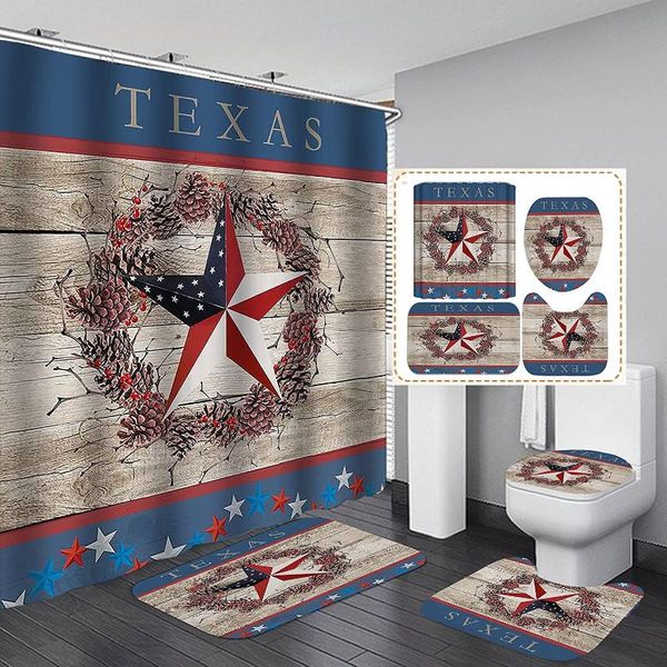 shower curtains 4 pieces/set of retro star-shaped curtain, country farm bathroom decoration, non-slip carpet, toilet mat carpet
shower curtains 4 pieces/set of retro star-shaped curtain, country farm bathroom decoration, non-slip carpet, toilet mat carpet