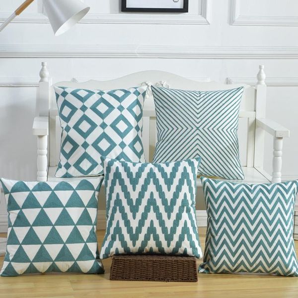 cushion/decorative pillow embroidery geometric cushion cover blue striped decorative sofa throw home office chair back pillowcase 45x45cm
cushion/decorative pillow embroidery geometric cushion cover blue striped decorative sofa throw home office chair back pillowcase 45x45cm