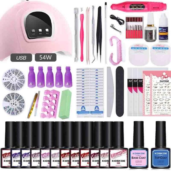 nail art kits koskoe set 54w uv led lamp dryer with 12 colors gel polish drill machine kit manicure tools
nail art kits koskoe set 54w uv led lamp dryer with 12 colors gel polish drill machine kit manicure tools