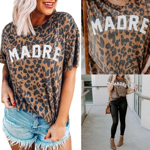 women's t-shirt leopard printed short sleeve women fashion summer loose tee woman sexy, White
women's t-shirt leopard printed short sleeve women fashion summer loose tee woman sexy, White