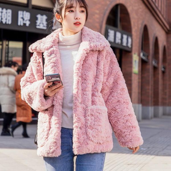 women's fur & faux 2021 korean fashion winter fuzzy jacket women long thick warm coat turn down collar horn button pink, Black
women's fur & faux 2021 korean fashion winter fuzzy jacket women long thick warm coat turn down collar horn button pink, Black