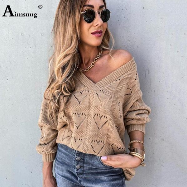 women's sweaters aimsnug knitting sweater women love embroidery v-neck jumper pullovers loose fashion khaki womens clothing 2021, White;black
women's sweaters aimsnug knitting sweater women love embroidery v-neck jumper pullovers loose fashion khaki womens clothing 2021, White;black