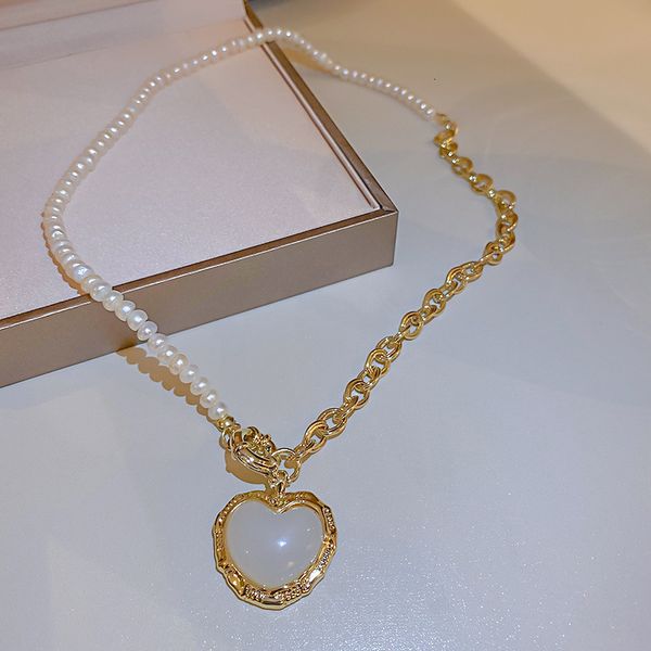 chain women pendants south korea's cat's eye stone love freshwater pearl splicing necklace neck mesh red temperament, Silver
chain women pendants south korea's cat's eye stone love freshwater pearl splicing necklace neck mesh red temperament, Silver