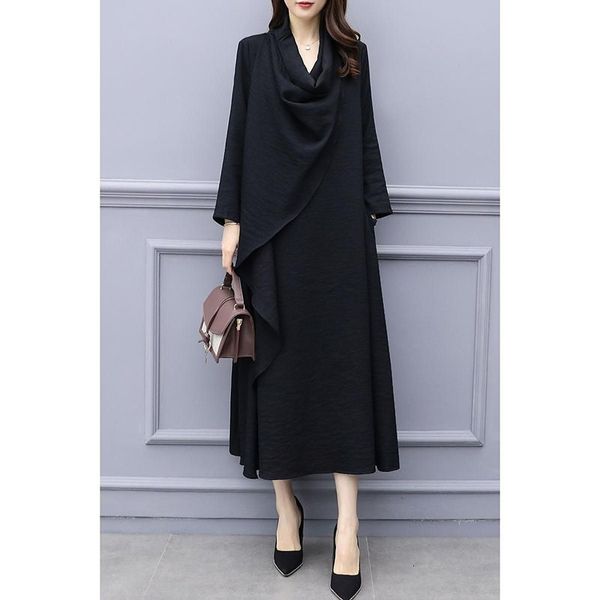 2021 spring new classical temperament loose size large female black thin section long sleeves dress personality 9opc, Black;gray
2021 spring new classical temperament loose size large female black thin section long sleeves dress personality 9opc, Black;gray